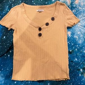 American Eagle Mustard Yellow Blouse